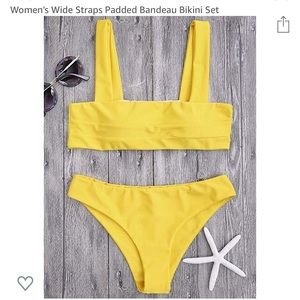 Zaful Yellow Bandeau Bikini